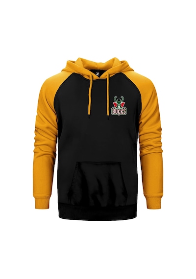 Milwauke Bucks Green Logo Sarı Renk Reglan Kol Kapşonlu Sweatshirt Sarı