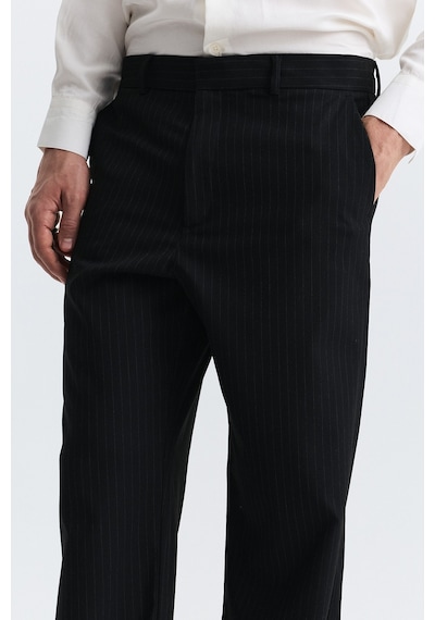 Antioch Crop Fit Çizgili Takım Siyah