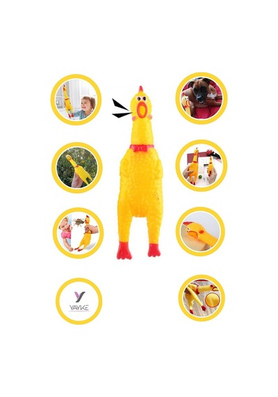 Köpekler İçin Bağıran Tavuk, Horoz, Shrilling Chicken Oyuncak - Büyük Boy 30 Cm