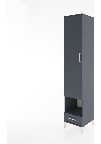 Hyperion Dolap 4 Raflı Tek Çekmeceli Tek Askılı 44x44x221 Antrasit-antrasit Antrasit