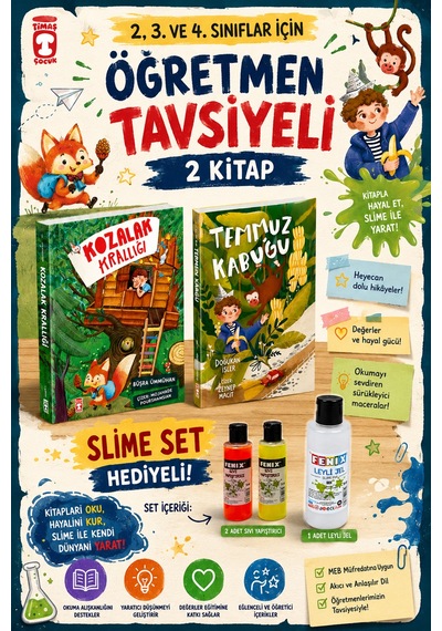Timaş 2,3. Ve 4.sınıflar İçin Kozalak Krallığı - Temmuz Kabuğu Slime Set Hediyeli