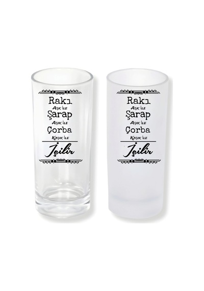 Aşk Yazılı Buzlu Ya Da Buzsuz Seçenekleriyle Rakı Bardağı 010