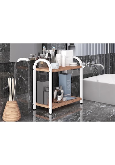 Banyo-mutfak Toparlayıcı Düzenleyici Organizer 2 Katlı Geniş Metal Beyaz Bambu Tezgah Üstü Raf Bambu Banyo-mutfak Toparlayıcı Düzenleyici Organizer 2 Katlı Geniş Metal Beyaz Bambu Tezgah Üstü Raf Bambu