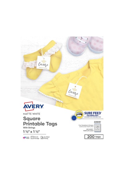 Yazdırılabilir Boş Kare Hediye Etiketleri, Sure Feed, 3,8 Cm X 3,8 Cm, Beyaz, 200 Özelleştirilebilir İpli Etiket 22849 Diğer Yazdırılabilir Boş Kare Hediye Etiketleri, Sure Feed, 3,8 Cm X 3,8 Cm, Beyaz, 200 Özelleştirilebilir İpli Etiket 22849 Diğer