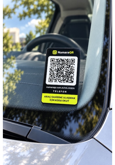Numaraqr Qr Kodlu Araç Numaratörü Sticker Cam Içi