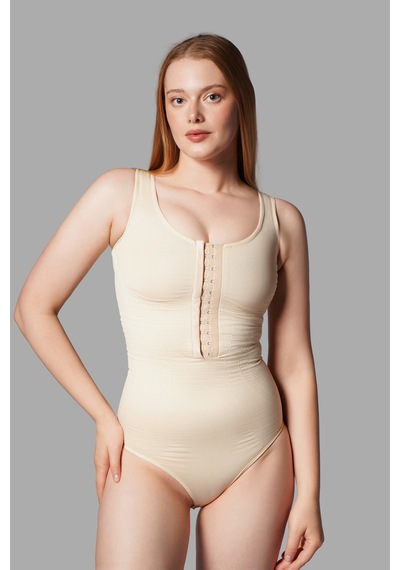 Fit Women Kalın Askılı Agraflı Body Slip 9064 Bej
