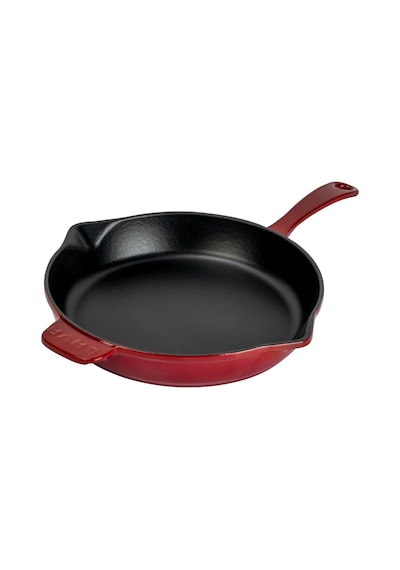 Lava Döküm Yuvarlak Kızartma Tavası Döküm Demir Yekpare Saplı. Çap Ø 28cm-bordo Bordo