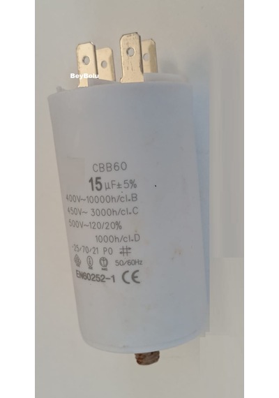 15 Mf Kondansatör , 450 Vac 50 Hz Motor Kondansatörü Kapasitör