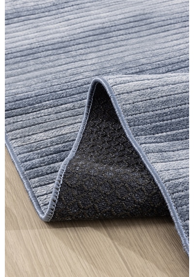 Koza Halı Stripe Mavi Kilim Kaymaz Taban Salon Oturma Odası Antre Halısı 33 Mavi