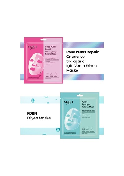 Dermal Seoul Face Gül Rose Pdrn Onarıcı Glow Hidrojel Maske Ve Pdrn Eriyen Maske