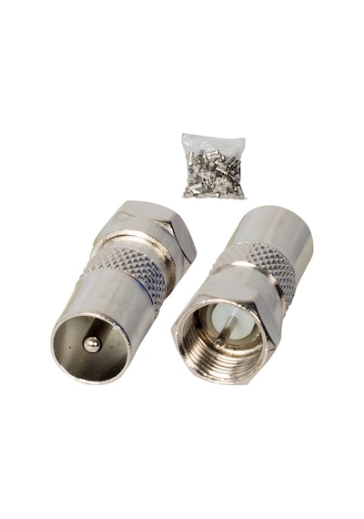 F Konnektör Erkek 60 Ohm Erkek Çevirici  Metal Konnektör