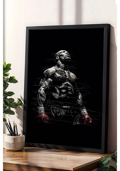 Mike Tyson Çerçeveli Tablo Boksör Tablosu - Estetik Poster