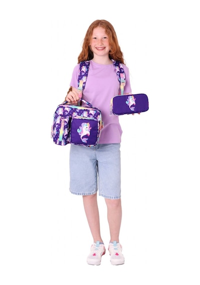 Kaukko Kids Üçlü Kız Çocuk İlkokul Okul Çantası Seti L5228+l7228+l8228 Mor - Kauçuk Unicorn Mor