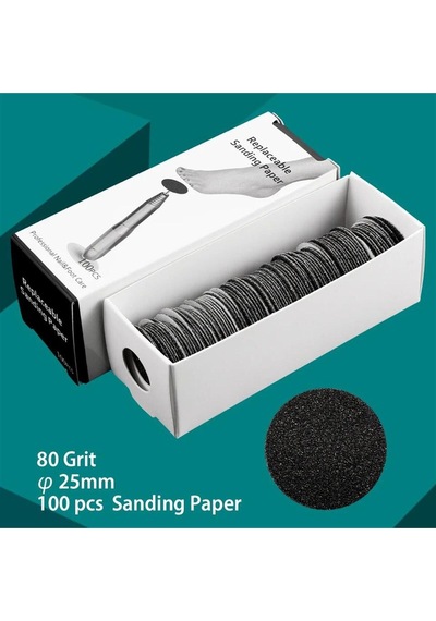 Ellea Nail Pododisk Medium Yedek Zımpara 100 Adet 25 Mm 80 Grit