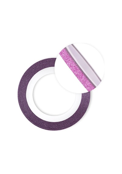 Nail Art Yapışkan Şerit 1 Metre Simli Pembe 3mm Tırnak Dekorasyon Bandı