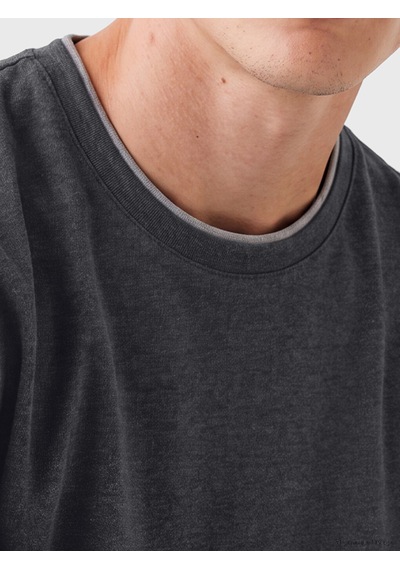 LC Waikiki Lc Waıkıkı Antrasit Bisiklet Yaka Uzun Kollu Erkek Pijama Üst