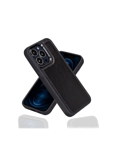 Bouletta Apple iPhone 15 Pro Max Uyumlu Deri Arka Kapak Rst1 Siyah