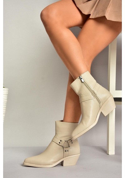 Fox Shoes T404400609 Bej Kalın Topuklu Kadın Bot Bej-suni Deri Bej Fox Shoes T404400609 Bej Kalın Topuklu Kadın Bot Bej-suni Deri Bej