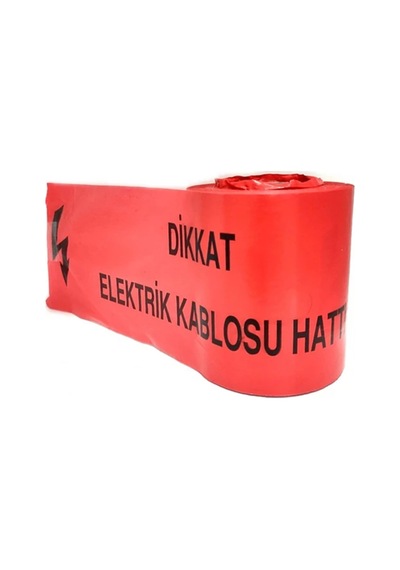 Dikkat Elektrik Kablosu Hattı Ikaz Bandı 15cm Emniyet Şeridi Elektrik Kablosu Hattı Uyarı