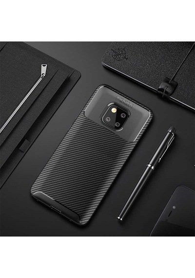 Huawei Mate 20 Pro Kılıf Karbon Silikon Case
