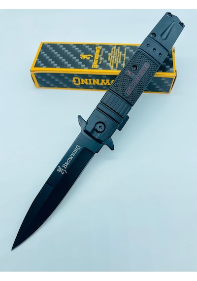 Browning Marka Siyah Yarıotomatik Kamp Çakı //s11 -22cm Siyah