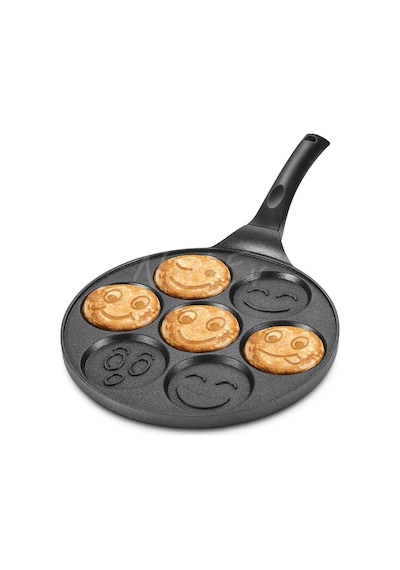 Emoji Yüzlü Granit Kaplama Özel Tasarım Pankek Tavası 28 Cm Premium Döküm Diğer