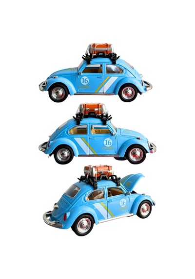 Craftivio Büyük Boy Çek Bırak Metal Vosvos - Sesli Işıklı Kapıları Açılan Nostaljik Model Çok Renkli