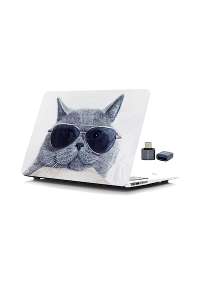 Apple Uyumlu MacBook Pro 13 İnç Kılıf A2338 M1 M2 A2251 A2289 A1706 A1708 A1989 A2159 Tpu Uv Kedi Baskılı Pembe