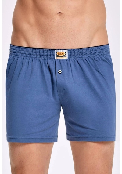 Merken Düz Havlu Bel Erkek Boxer 3 Adet 001 İndigo S