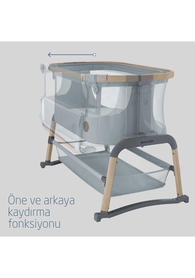 Iora Air Sallanabilen Ahşap Görünümlü Anne Yanı Beşik Beyond Grey Genel