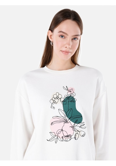 Colin's Colins Beyaz Kadın Sweatshirt Cl1068067 Q1.v2 Ofw Beyaz
