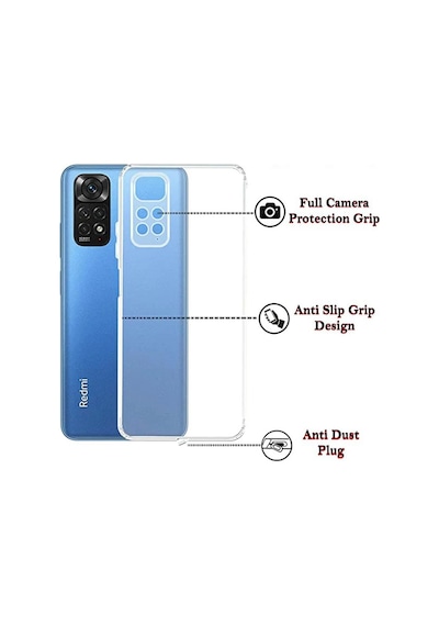 Xiaomi Redmi Note 11S Uyumlu Silikon Kamera Korumalı Şeffaf Kılıf