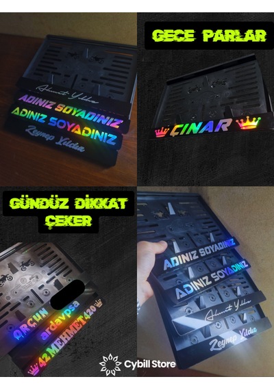 Kişiye Özel Motor Pleksi Plaka Hologram Yazı İstediğinizi Yazdırın