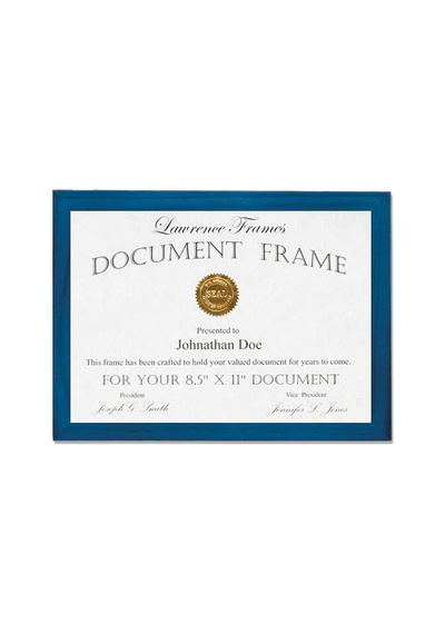 Lawrence Frames Mavi Ahşap Sertifika Resim Çerçevesi, Galeri Koleksiyonu, 8-1/2 X 11-inç