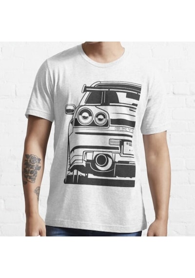 Noıssey Kırmızı Etiket Gala Skyline R34 Gtr Beyaz Erkek T-shirt 07185 Siyah