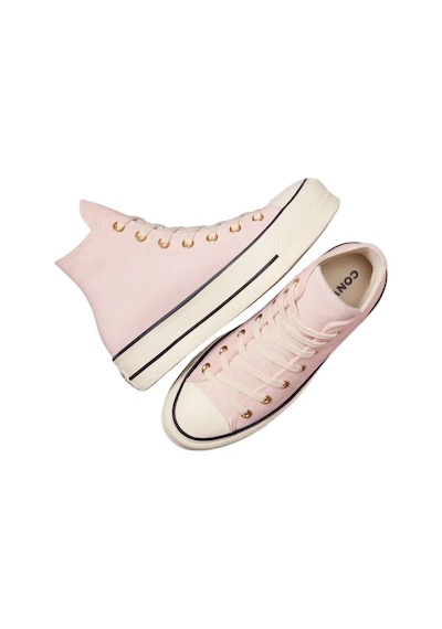 Converse Chuck Taylor All Star Lift Kadın Pembe Süet Platform Sneaker-6934 Pembe