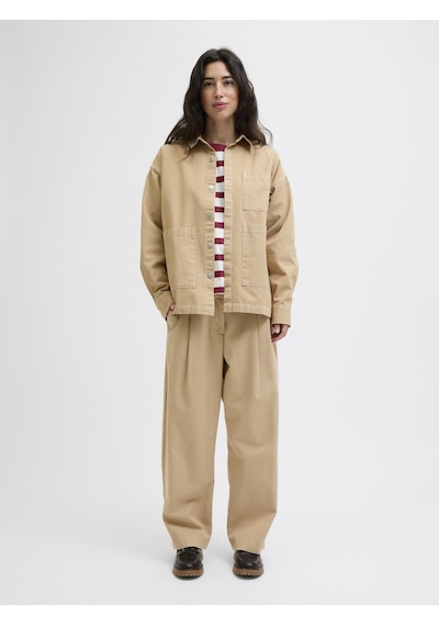 Jack & Jones Kadin Pileli Barrel Fit Kesim Pantolo - Maddy - 12282465 Cornstalk