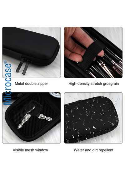 Microcase Dokunmatik Kalem Pencil Kalemlik Fırça Set Kulaklık Kablo Organizer Kılıfı 21x9cm Al5356 Siyah