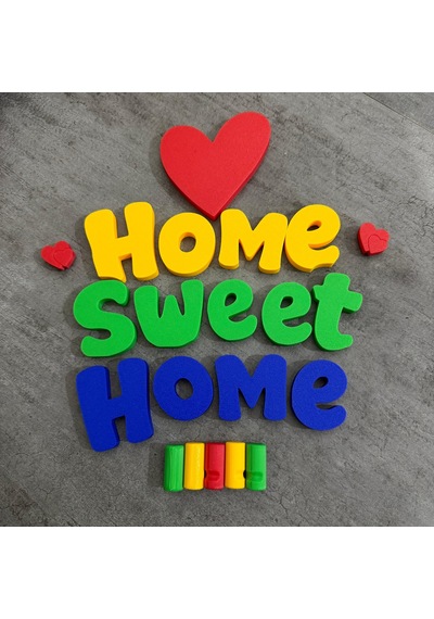 3d Baskı Home Sweet Home Duvar Anahtarlığı Çok Parçalı Dekoratif Anahtar Askısı Çok Renkli