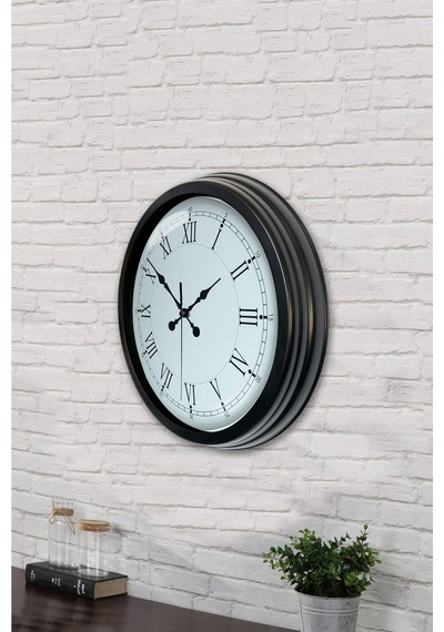 40 Cm Siyah Metal Retro Duvar Saati