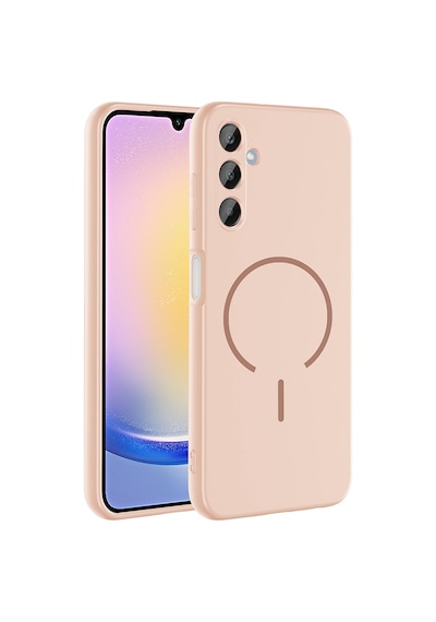 Galaxy Uyumlu A25 Kılıf Magsafe Destekli Kamera Korumalı Yumuşak Silikon Pazarplus Rose Pembe