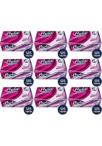 Papia Platinum Pratik Mendil 125 Yaprak 4 Katlı 1125 Yaprak