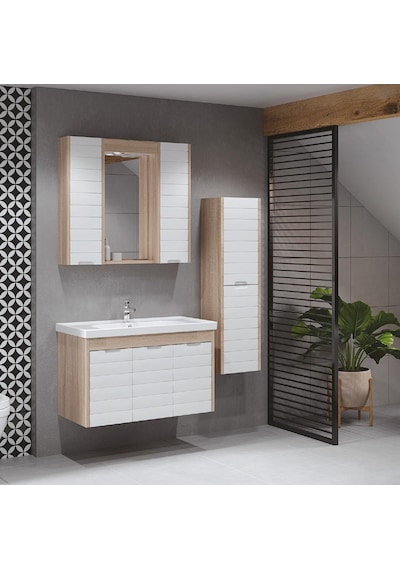 Denko Mostar 35 Cm Mdf Ve Beyaz Lake Banyo Boy Dolabı, Çamaşırlık Beyaz Denko Mostar 35 Cm Mdf Ve Beyaz Lake Banyo Boy Dolabı, Çamaşırlık Beyaz