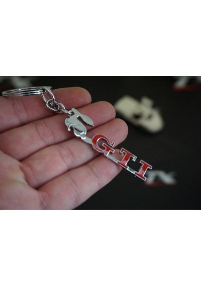 Volkswagen Uyumlu Gti Koşan Tavşan Logo Krom Metal Çift Yön Anahtarlık