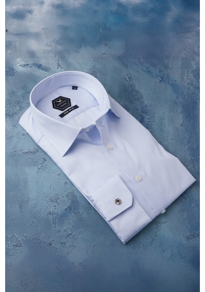 Dorss Slimfit %100 Pamuk Premium Serisi İnce Çizgili Gömlek Mavi Dorss Slimfit %100 Pamuk Premium Serisi İnce Çizgili Gömlek Mavi