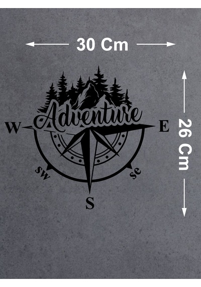 Pusula Ve Macera Sticker - Adventure 4x4 Off Road Pickup Sticker - Araba Oto Karavan Sticker - 00302 30x26 Cm
