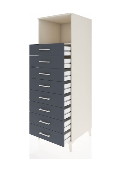 Kronos Dolap Tek Raflı 8 Çekmeceli 60x59x182 Aytaşı-antrasit Aytaşı