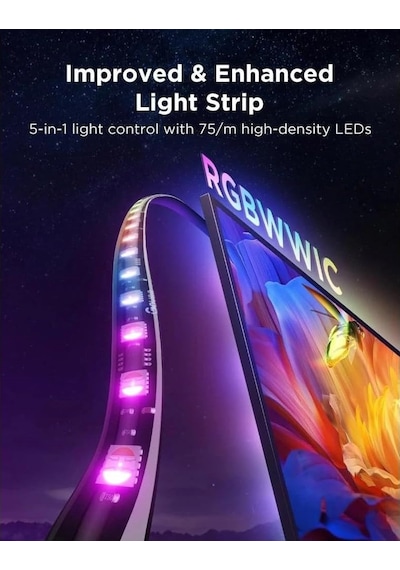 3s Pro Tr Arkası Led Şerit Ambiyans Aydınlatma, Tv Renk Senkronizasyonu 55-65 İnç Tv'ler İle Uy Standart