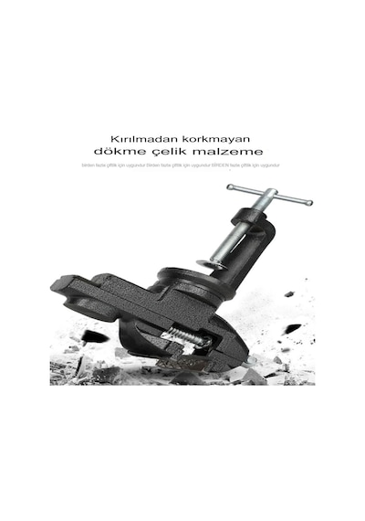 Steiner 60mm Dövme Çelik 360 Derece Döerli Sabit Masa Tezgah Meng