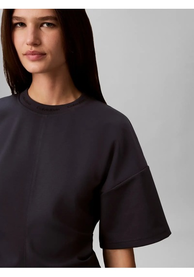 Calvin Klein Ss Logo Neck Detaıl, Cge Lacivert Kadın T-shirt